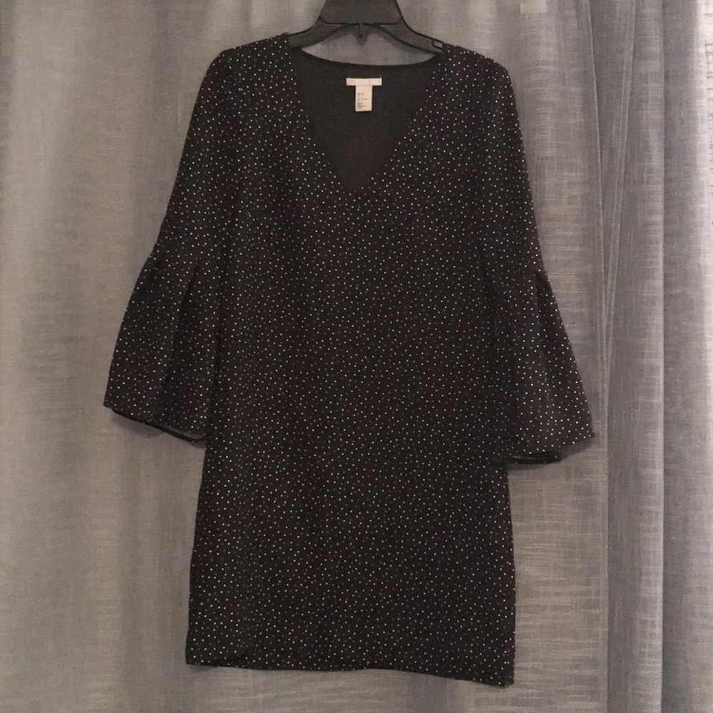H&M polka dot dress with bell sleeves